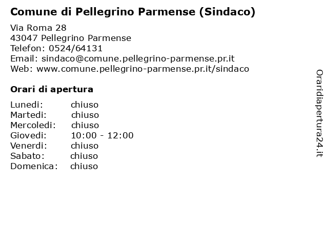Comune di Pellegrino Parmense (Ufficio Stato Civile) a Pellegrino Parmense: indirizzo e orari di apertura
