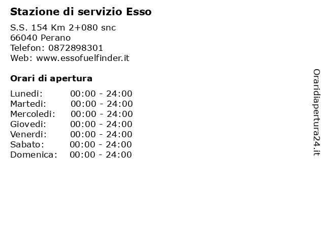 Stazione di servizio Esso a Perano: indirizzo e orari di apertura