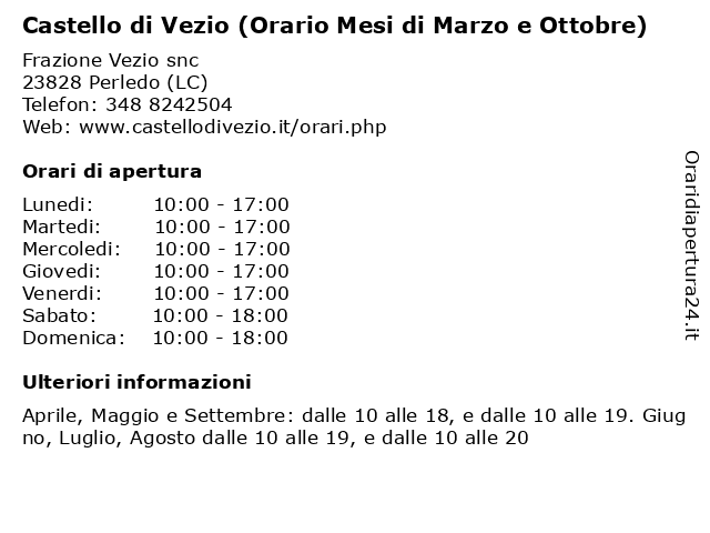 Castello di Vezio (orario mesi di marzo e ottobre) a Perledo (LC): indirizzo e orari di apertura