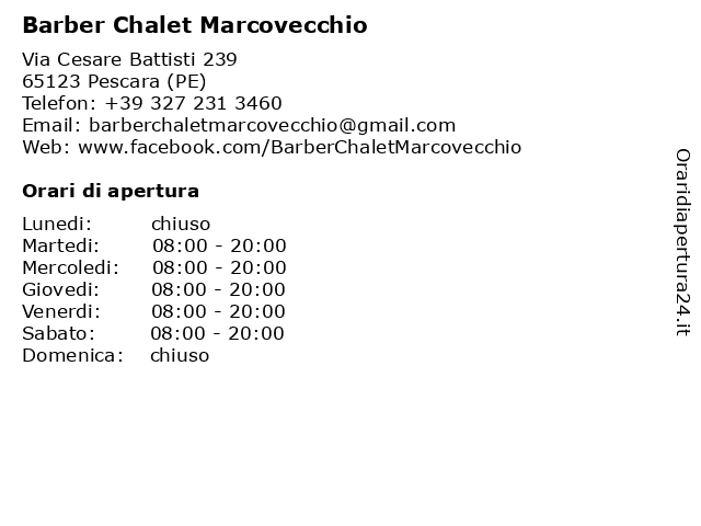 Barber Chalet Marcovecchio a Pescara (PE): indirizzo e orari di apertura