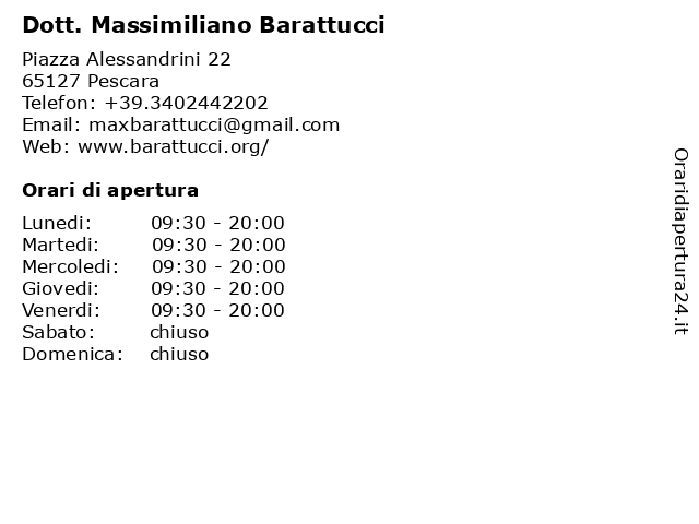 Dott. Massimiliano Barattucci a Pescara: indirizzo e orari di apertura