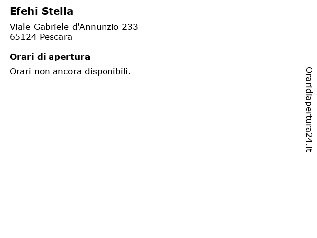 Efehi Stella a Pescara: indirizzo e orari di apertura