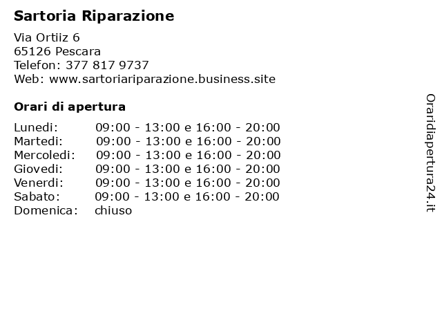 Sartoria Riparazione a Pescara: indirizzo e orari di apertura