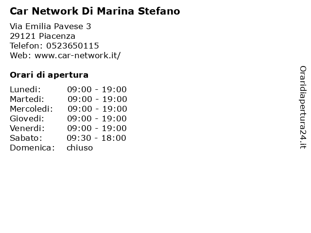 Car Network Di Marina Stefano a Piacenza: indirizzo e orari di apertura