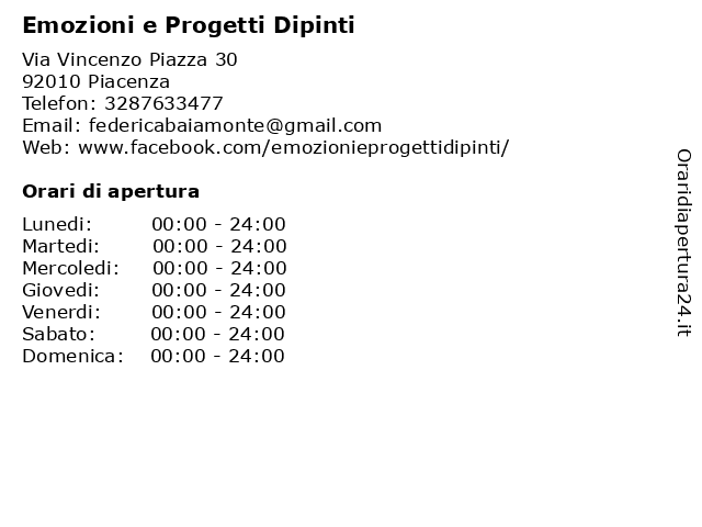 Emozioni e Progetti Dipinti a Piacenza: indirizzo e orari di apertura