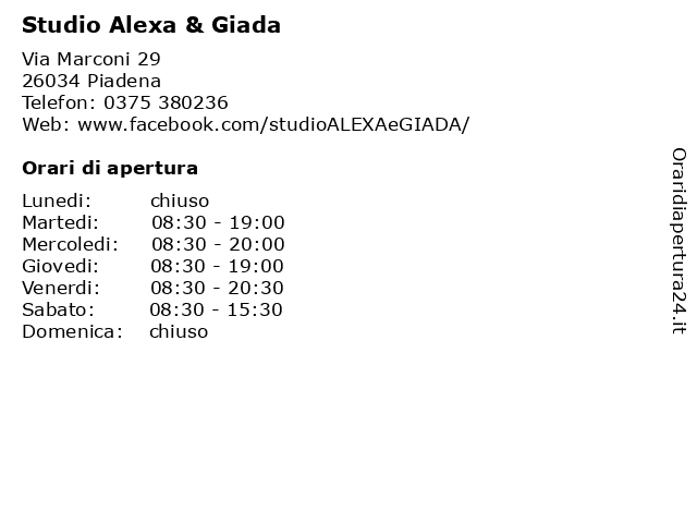 Studio Alexa & Giada a Piadena: indirizzo e orari di apertura