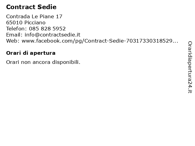 Contract Sedie a Picciano: indirizzo e orari di apertura