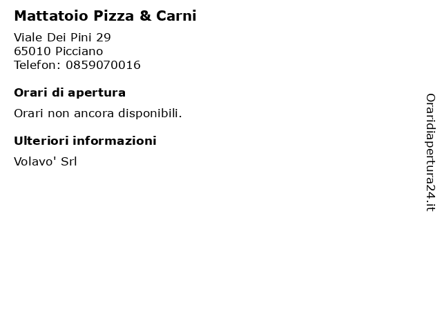 Mattatoio Pizza & Carni a Picciano: indirizzo e orari di apertura