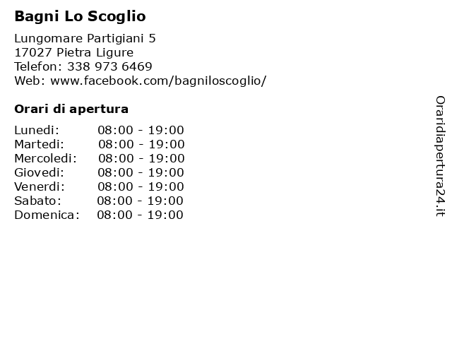 Bagni Lo Scoglio a Pietra Ligure: indirizzo e orari di apertura