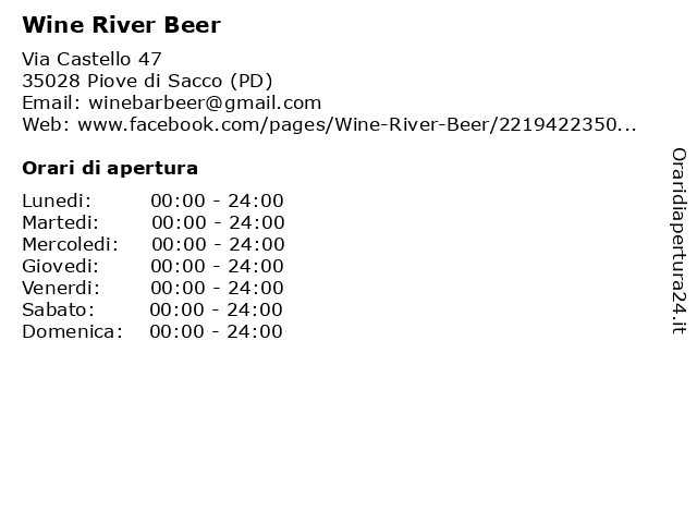 Wine River Beer a Piove di Sacco (PD): indirizzo e orari di apertura