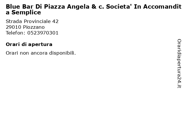 Blue Bar Di Piazza Angela & c. Societa' In Accomandita Semplice a Piozzano: indirizzo e orari di apertura