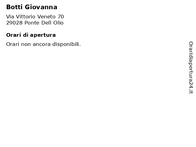 Botti Giovanna a Ponte Dell Olio: indirizzo e orari di apertura