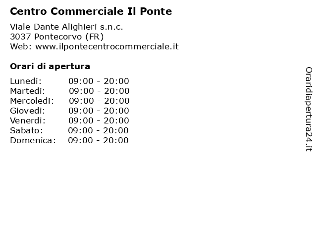Centro Commerciale Il Ponte a Pontecorvo (FR): indirizzo e orari di apertura