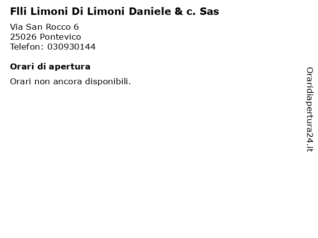 Flli Limoni Di Limoni Daniele & c. Sas a Pontevico: indirizzo e orari di apertura