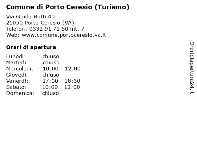 Comune di Porto Ceresio (Turismo) a Porto Ceresio (VA): indirizzo e orari di apertura