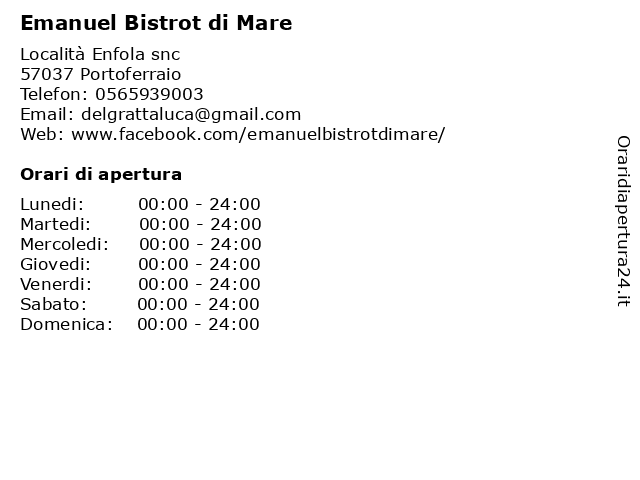 Emanuel Bistrot di Mare a Portoferraio: indirizzo e orari di apertura