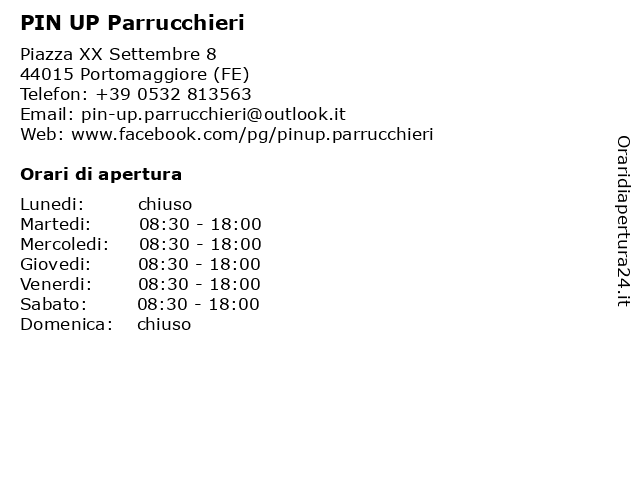 PIN UP Parrucchieri a Portomaggiore (FE): indirizzo e orari di apertura