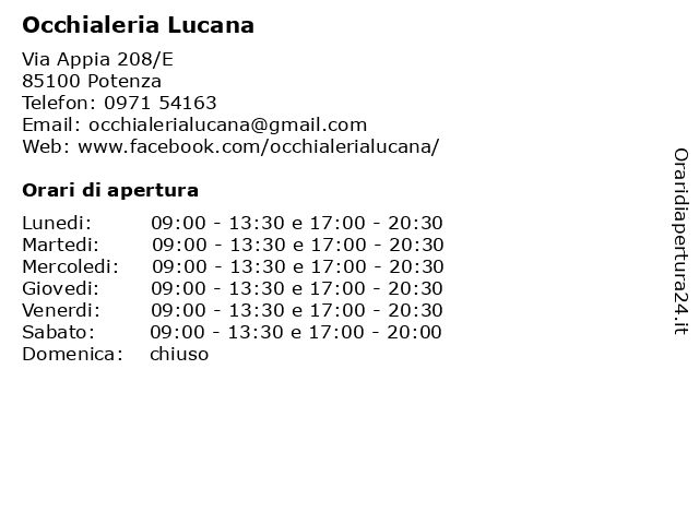 Occhialeria Lucana a Potenza: indirizzo e orari di apertura