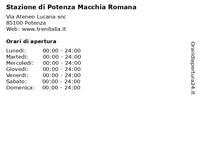 Stazione di Potenza Macchia Romana a Potenza: indirizzo e orari di apertura
