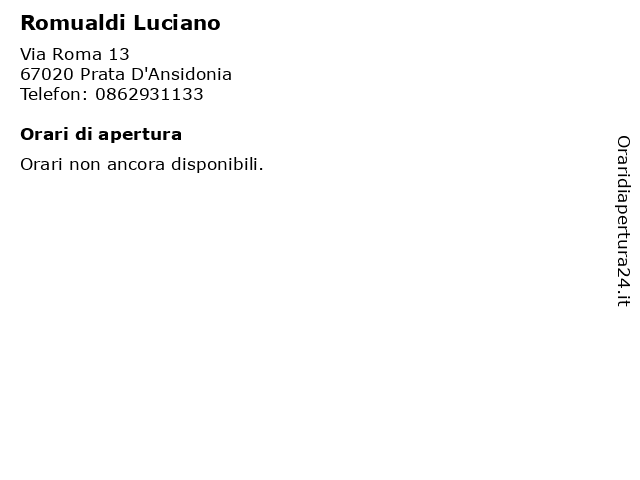 Romualdi Luciano a Prata D'Ansidonia: indirizzo e orari di apertura