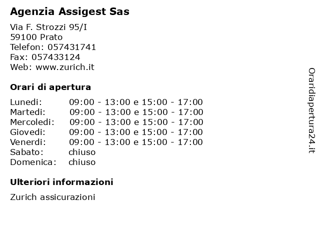 Agenzia Assigest Sas a Prato: indirizzo e orari di apertura
