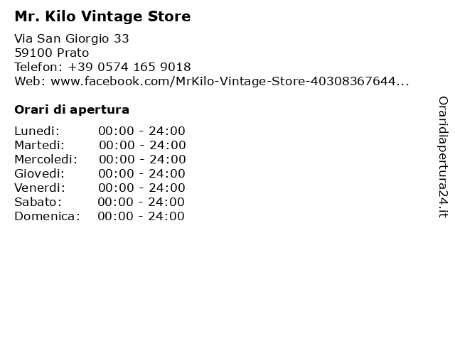 Mr. Kilo Vintage Store a Prato: indirizzo e orari di apertura