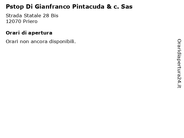 Pstop Di Gianfranco Pintacuda & c. Sas a Priero: indirizzo e orari di apertura