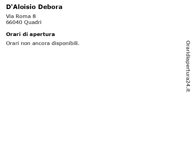 D'Aloisio Debora a Quadri: indirizzo e orari di apertura