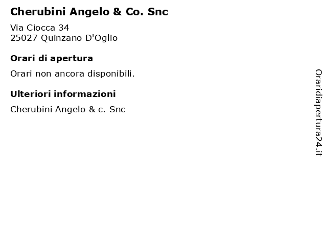 Cherubini Angelo & Co. Snc a Quinzano D'Oglio: indirizzo e orari di apertura