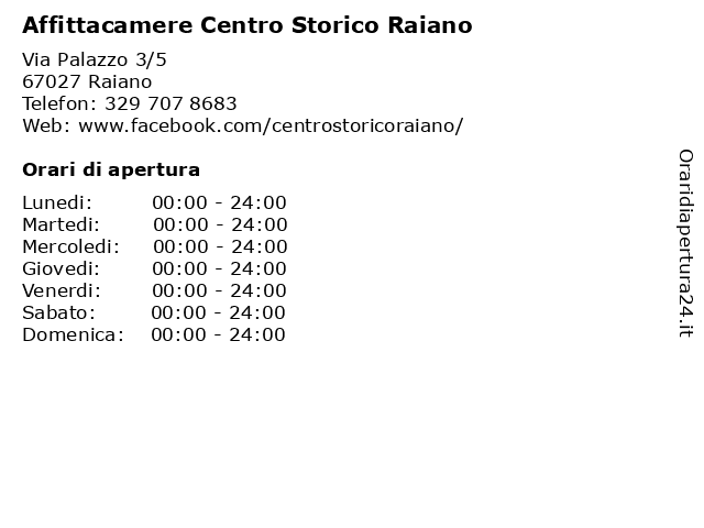 Affittacamere Centro Storico Raiano a Raiano: indirizzo e orari di apertura