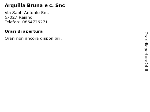 Arquilla Bruna e c. Snc a Raiano: indirizzo e orari di apertura