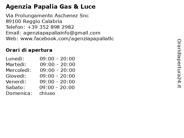 Agenzia Papalia Gas & Luce a Reggio Calabria: indirizzo e orari di apertura