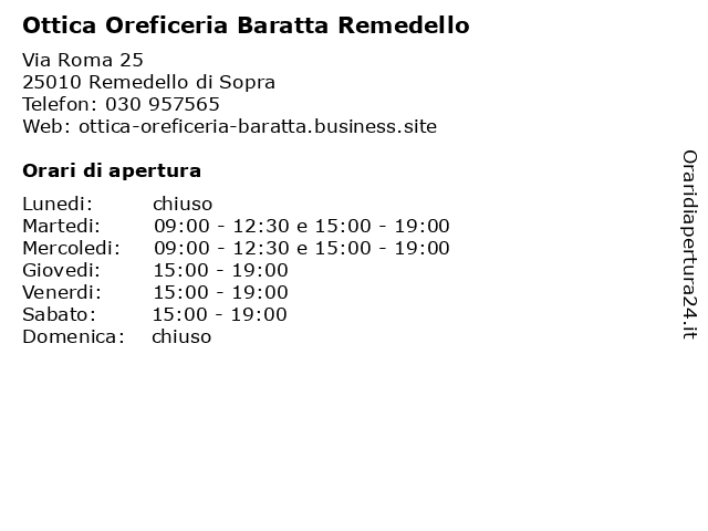 Ottica Oreficeria Baratta Remedello a Remedello di Sopra: indirizzo e orari di apertura