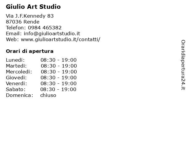Giulio Art Studio a Rende: indirizzo e orari di apertura