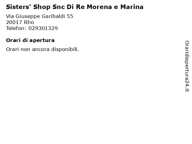 Sisters' Shop Snc Di Re Morena e Marina a Rho: indirizzo e orari di apertura