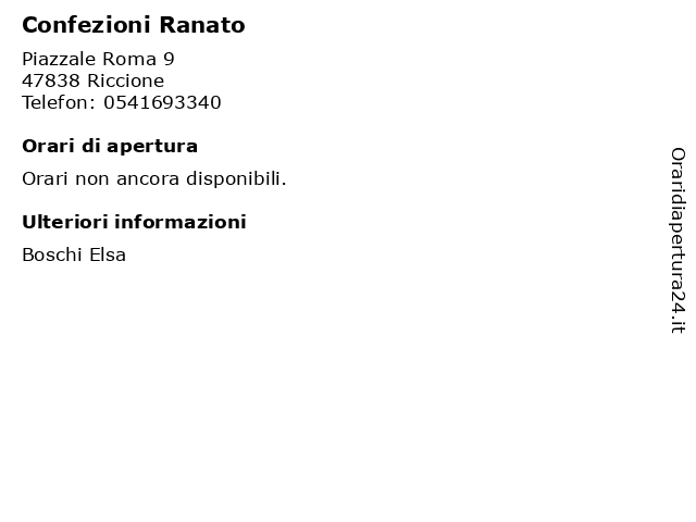 Confezioni Ranato a Riccione: indirizzo e orari di apertura