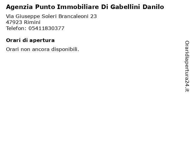 Agenzia Punto Immobiliare Di Gabellini Danilo a Rimini: indirizzo e orari di apertura