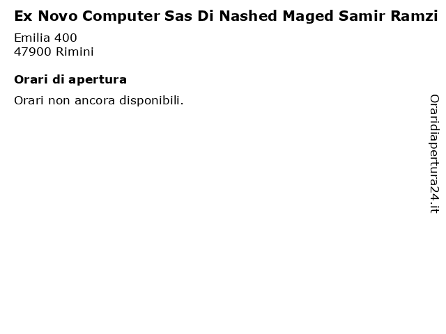Ex Novo Computer Sas Di Nashed Maged Samir Ramzi a Rimini: indirizzo e orari di apertura
