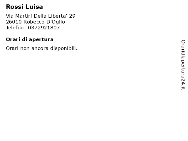 Rossi Luisa a Robecco D'Oglio: indirizzo e orari di apertura