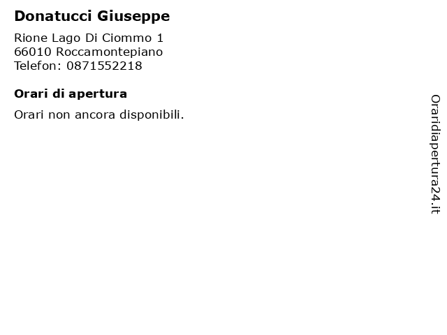 Donatucci Giuseppe a Roccamontepiano: indirizzo e orari di apertura