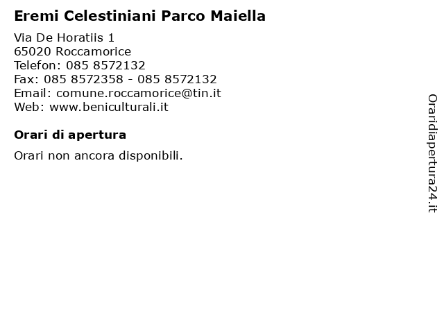Eremi Celestiniani Parco Maiella a Roccamorice: indirizzo e orari di apertura