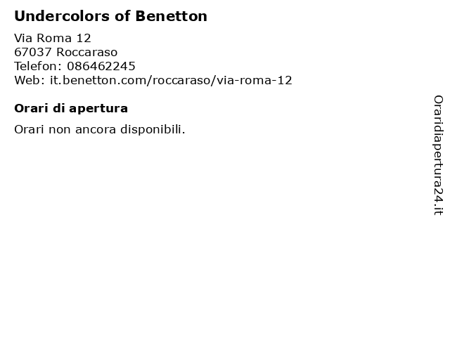 Undercolors of Benetton a Roccaraso: indirizzo e orari di apertura