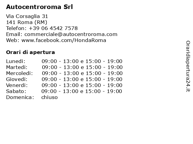 Autocentroroma Srl a Roma (RM): indirizzo e orari di apertura