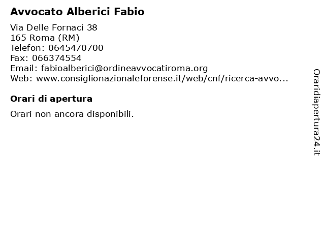 Avvocato Alberici Fabio a Roma (RM): indirizzo e orari di apertura
