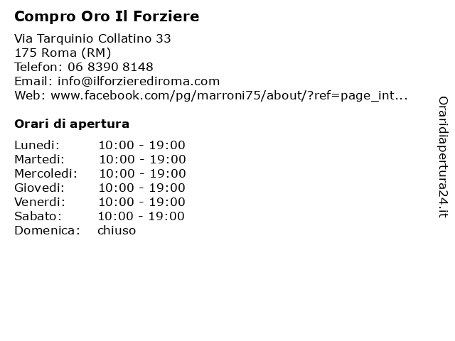 Compro Oro Il Forziere a Roma (RM): indirizzo e orari di apertura