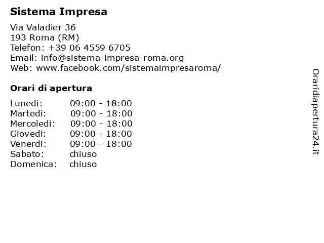 Sistema Impresa a Roma (RM): indirizzo e orari di apertura