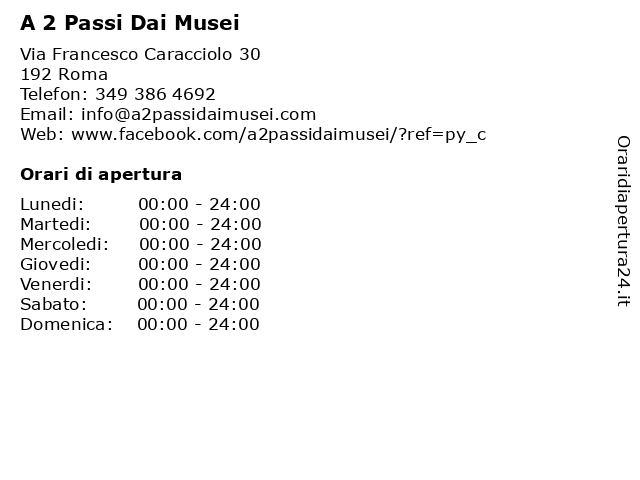 A 2 Passi Dai Musei a Roma: indirizzo e orari di apertura