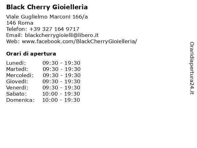 Black Cherry Gioielleria a Roma: indirizzo e orari di apertura