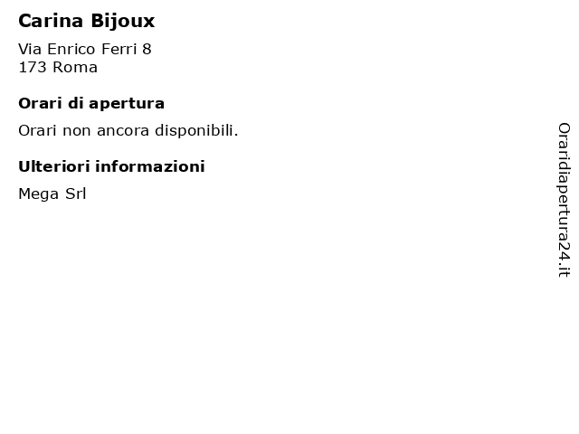 ᐅ Orari Carina Bijoux Via Enrico Ferri 8 Roma