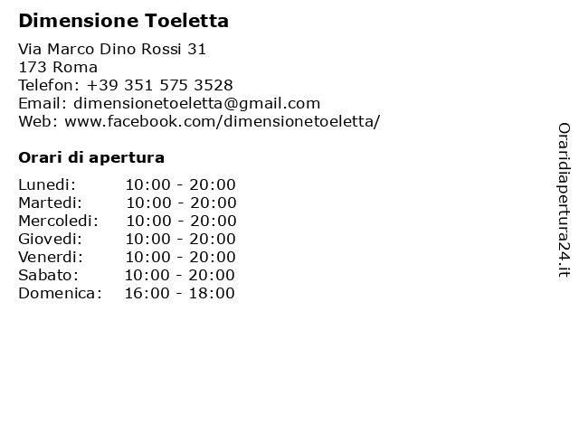 Dimensione Toeletta a Roma: indirizzo e orari di apertura